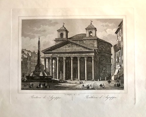 Cottafavi Gaetano (attivo nella prima metà  del XIX Secolo) Panteon di Agrippa - Pantheon d'Agrippa 1840 ca. Roma 